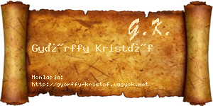 Győrffy Kristóf névjegykártya